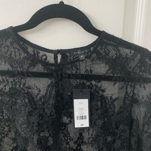 Longsleeve lace top with button-up back - Picture 4 of 4